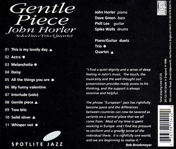 Gentle Piece cd back